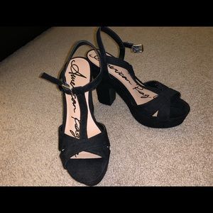 Black Open-Toed Heels for Women